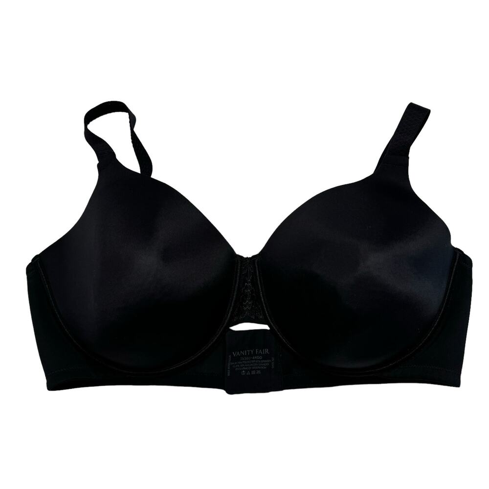 VANITY FAIR Beauty Back Full Figure Underwire Smoothing Bra Black Sz 44DD 76380